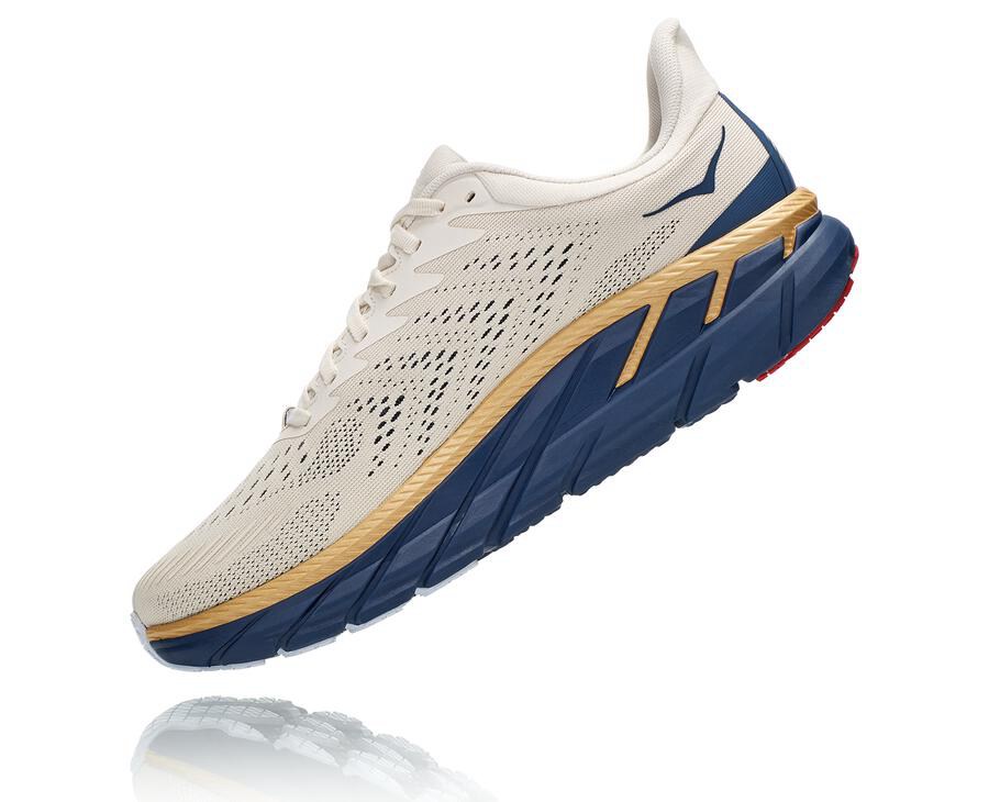 Hoka One One Løbesko Herre - Clifton 7 - Hvide/Blå - 315429OND